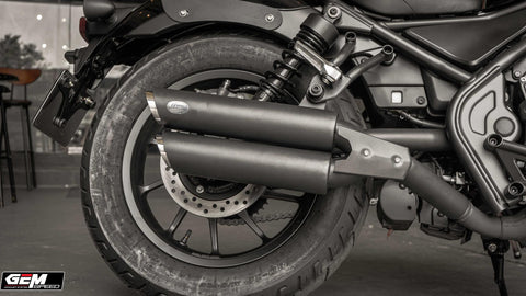 Honda Rebel CMX 300 500 NEW GEM CLASSIC RENZO twin exhaust classic come with slipon FULLSYSTEM - Gem Speed Performance