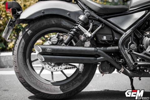 Honda Rebel CMX 300 500  2 way look v.3 GEM CLASSIC RENZO twin exhaust classic come with slipon FULLSYSTEM - Gem Speed Performance