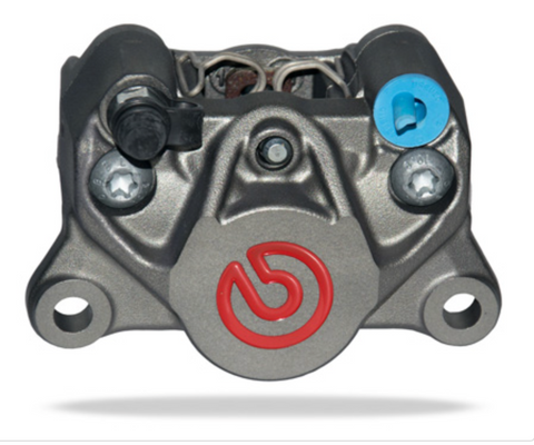 Universal Brembo Rear Caliper, Ø 34mm piston, 20B852 distance 84 mm, color Titanium, Red C - Gem Speed Performance